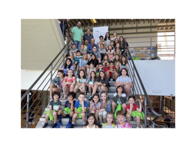 participantes  ALDABA-TIC CAMP en escalera